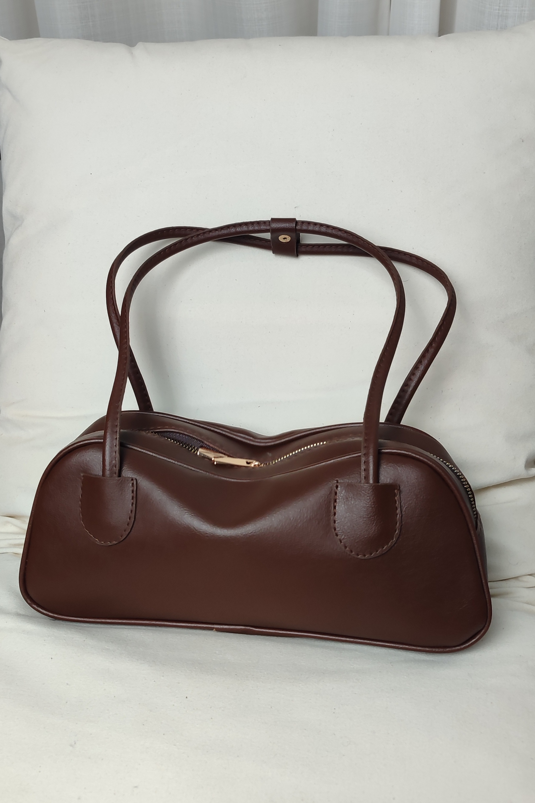 کیف زنانه چرم مصنوعی مستطیلی دوشی سایز متوسط